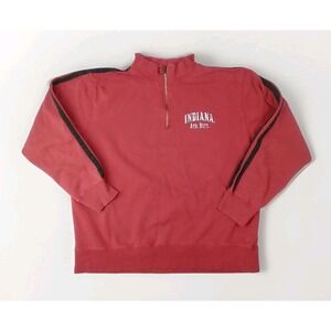 Indiana Hoosiers Mens Colosseum Fleece 1/4 Quarter Zip Sweatshirt 2XL Cotton